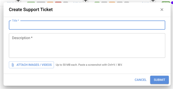 Create Support Ticket form in RentHub